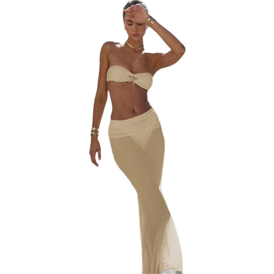 Damen Bandeau-Bikini-Hosenrock mit elegantem Schnitt R&B