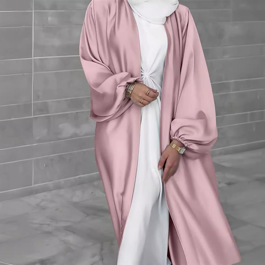 Damen eleganter Longcardigan aus fließendem Material mit weitem Schnitt R&B