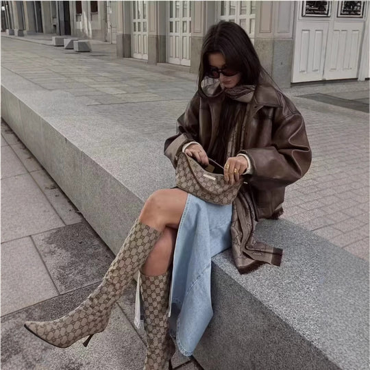 Damen Kunstlederjacke mit praktischen Taschen und modernem Schnitt R&B