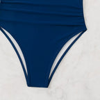 Damen Einteiliger Badeanzug mit floralem Design und Langen BindR&Bändern R&B