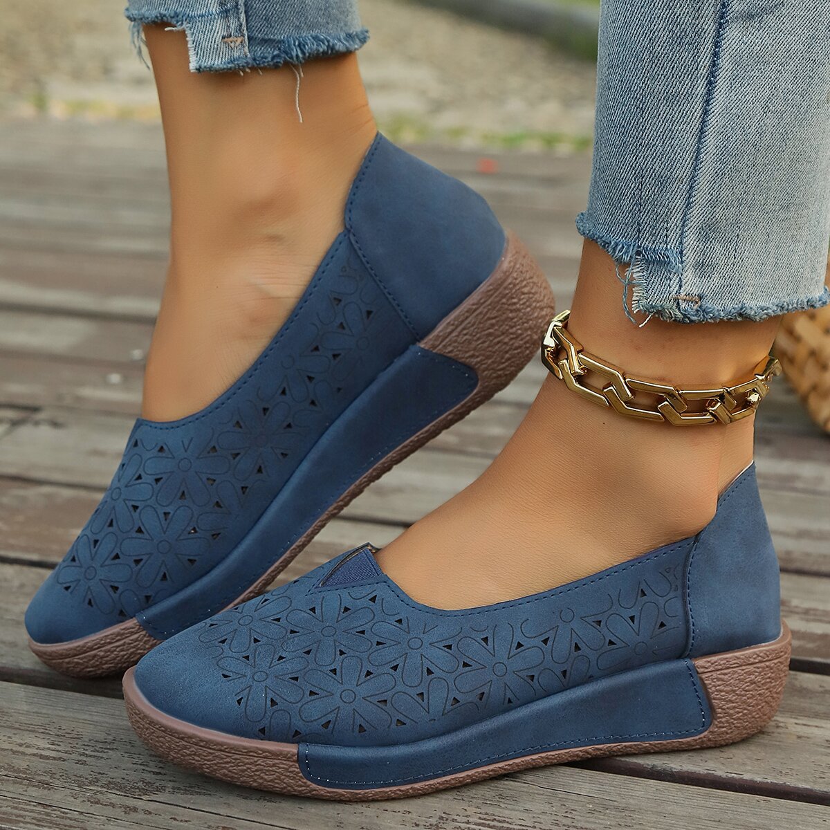 Damen Bequeme und luftige Slip-On Schuhe