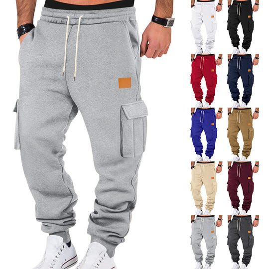 Herren nan urbaner Cargo-Jogger mit weichem Sweatstoff, elastischem Bund, Kordelzug und aufgesetzten Klappfächern R&B
