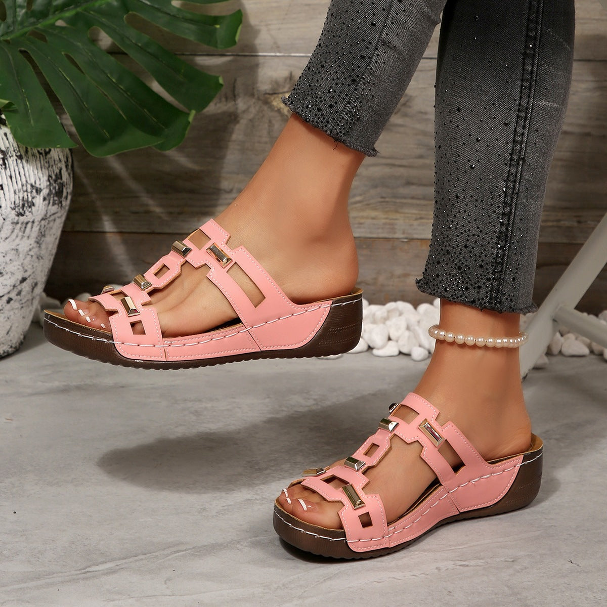 Damen Komfortable Sandalen mit modernem Riemendesign und rutschfester Sohle