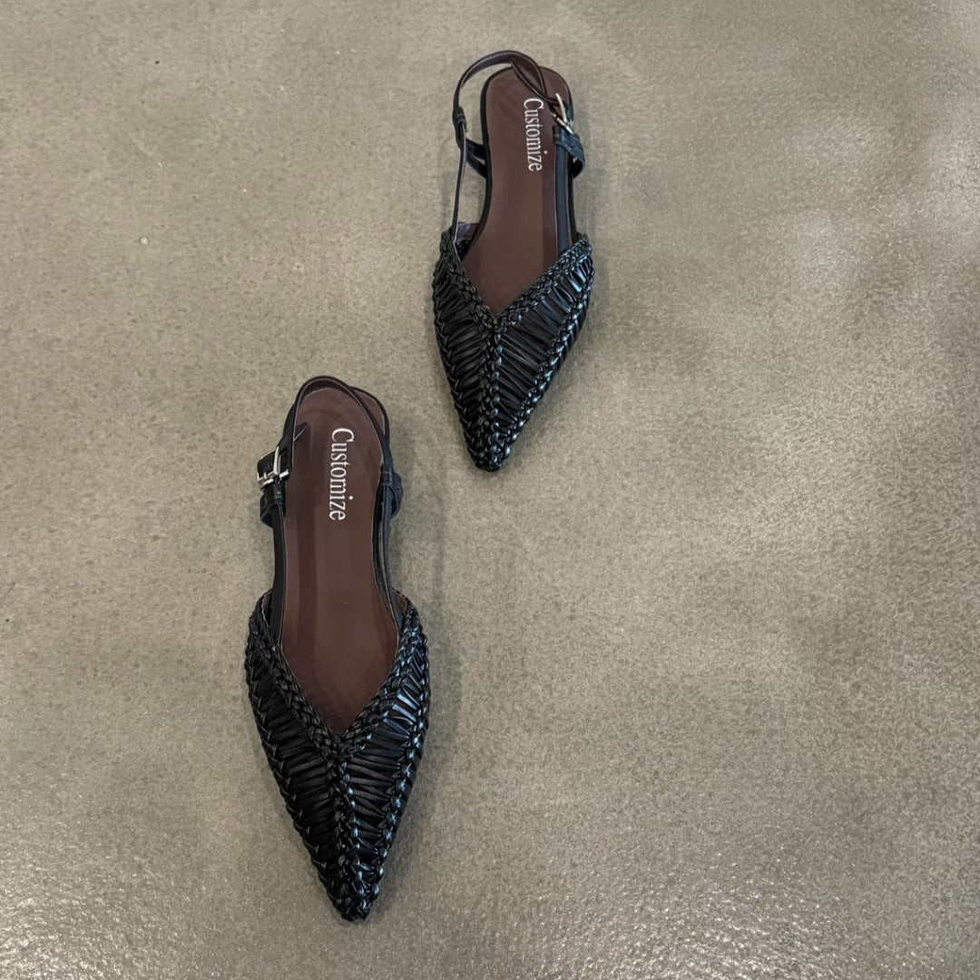 Damen Slingback Sandalen mit raffiniertem geflochtenem Design und komfortablem Fußbett R&B
