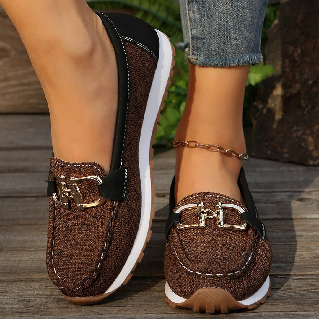 Damen Mokassin-Schuhe mit eleganter Schnallenapplikation R&B