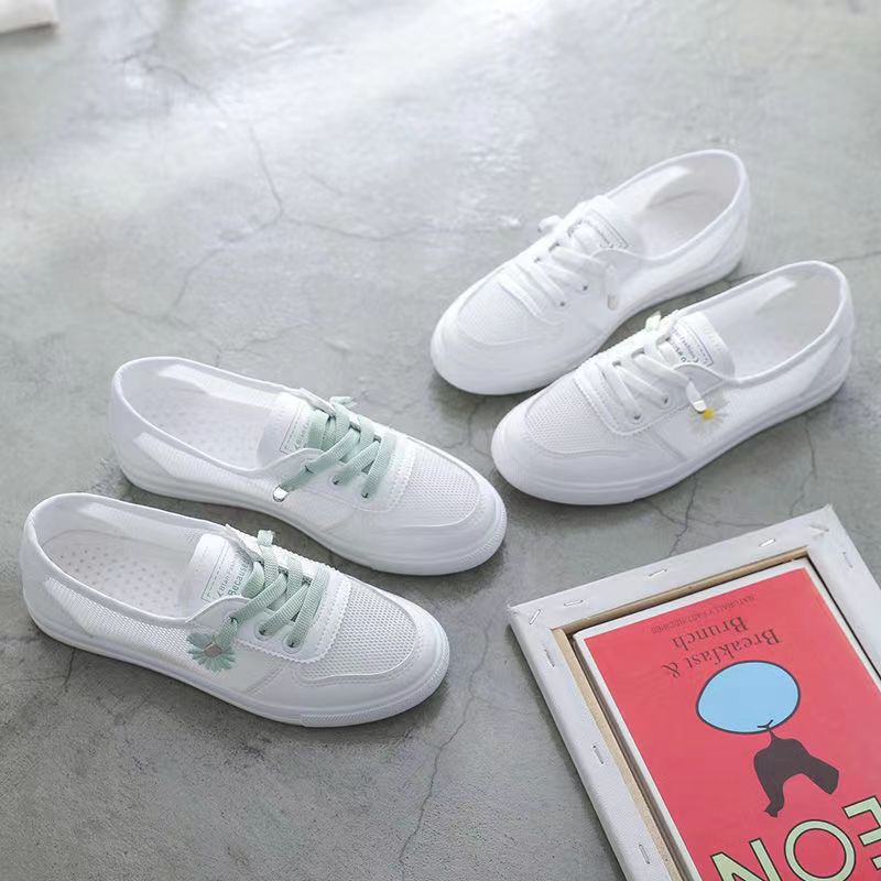 Damen lässige Sneaker mit buntem Blumenmotiv