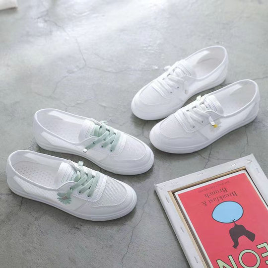 Damen lässige Sneaker mit buntem Blumenmotiv R&B
