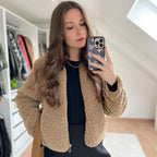 Damen Teddyjacke mit Reißverschluss und seitlichen Eingrifftaschen R&B