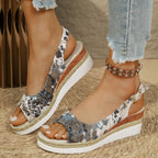 Damen Keilabsatzsandalen mit floralem Design R&B