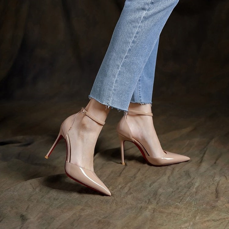 Damen elegante Schnür-Pumps mit spitzem Zehenbereich R&B