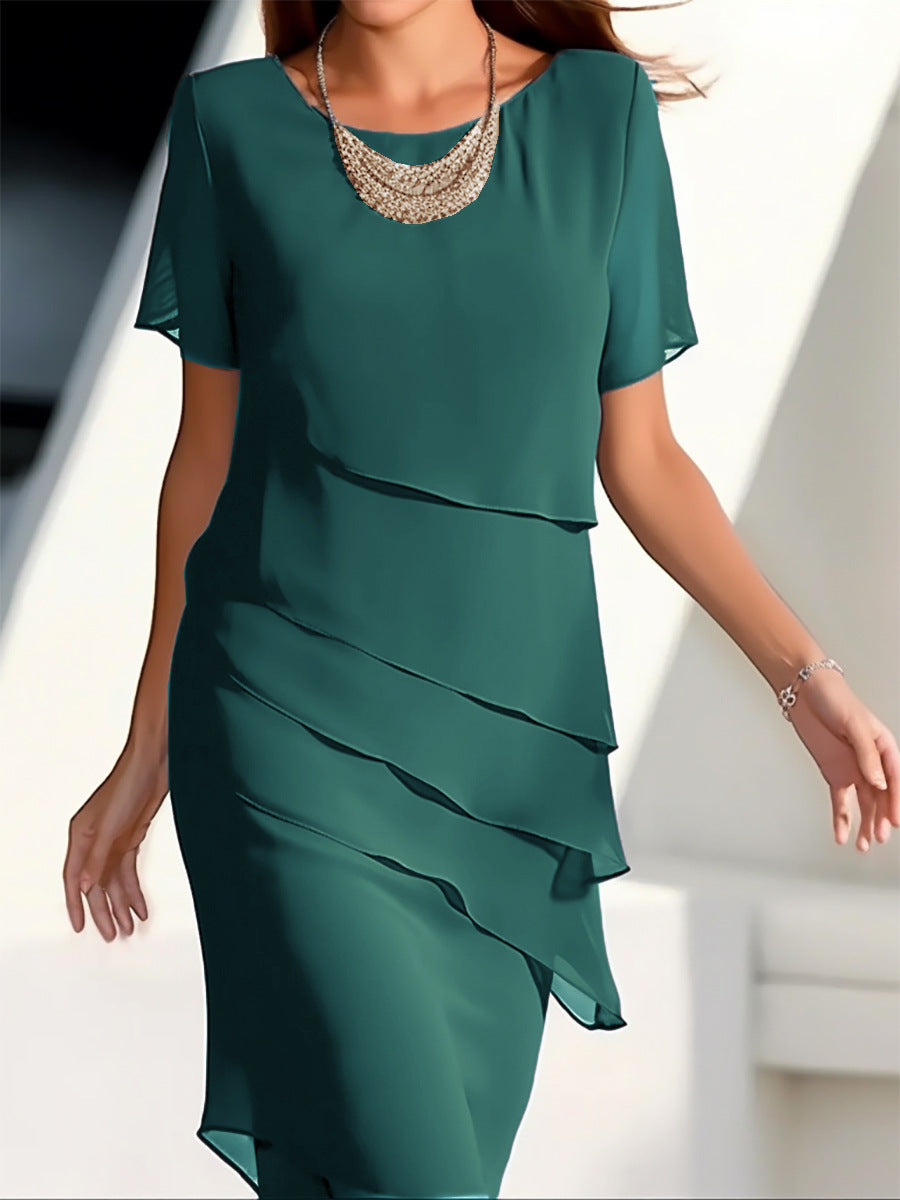 Damen Elegantes und fließendes Kleid mit Layering-Effekt R&B