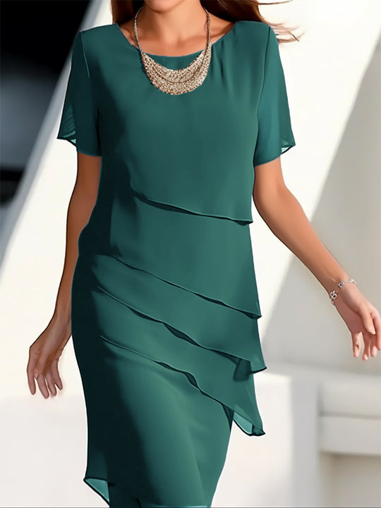 Damen Elegantes und fließendes Kleid mit Layering-Effekt R&B