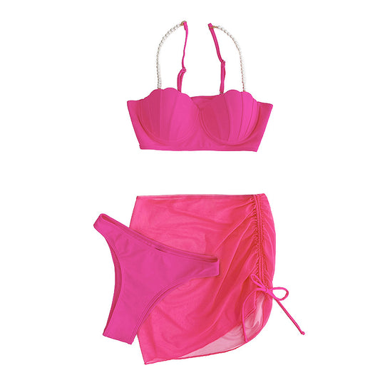 Damen Bikini-Set mit elegantem Bustier und modischem Rock R&B