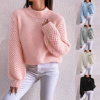 Damen kuscheliger Oversized Pullover mit strukturiertem Muster und Rollkragen
