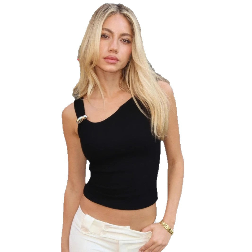 Damen Einseitiges Oberteil mit eleganter Schnalle R&B