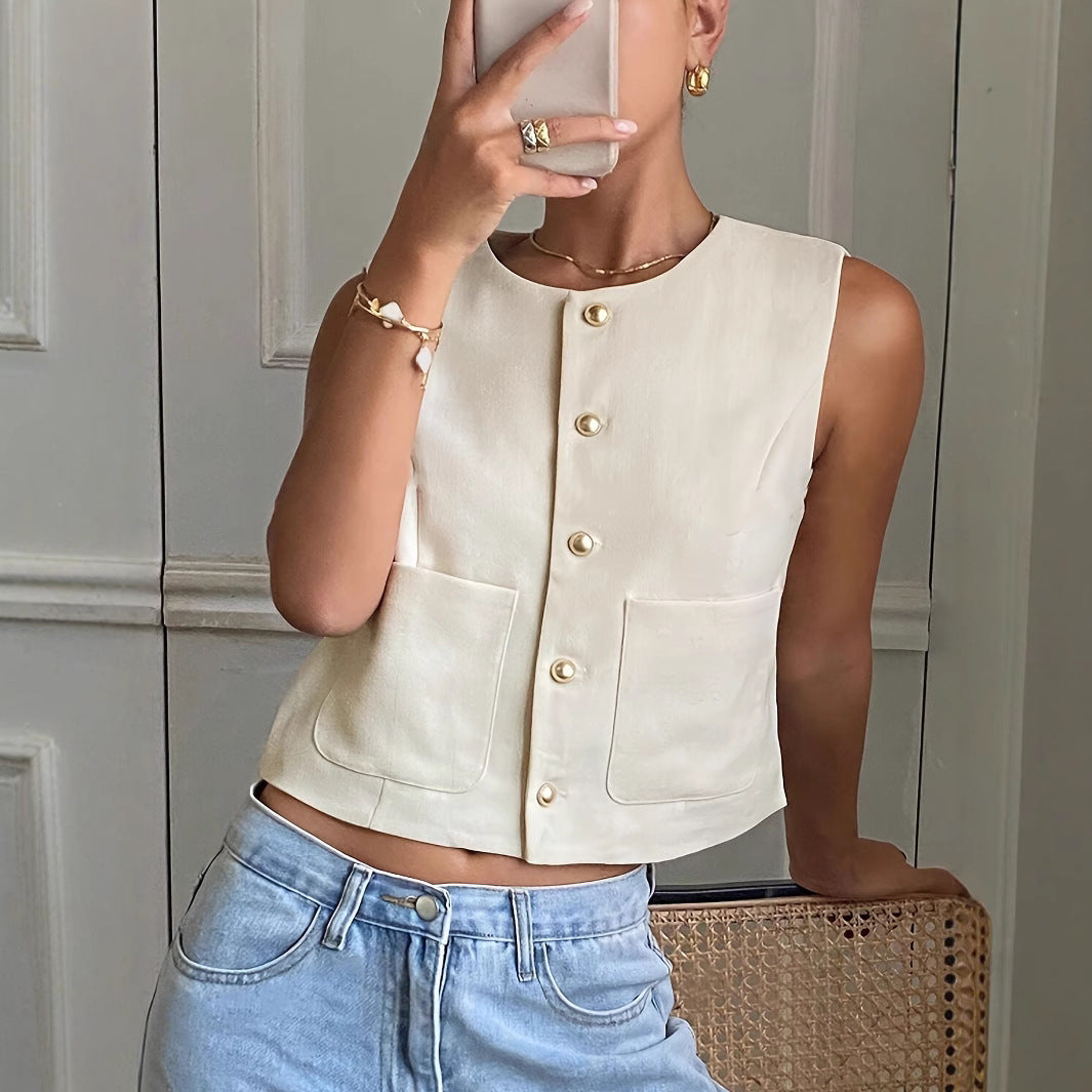 Damen modischer ärmelloser Blazer R&B