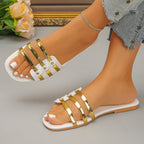 Damen Glamouröse Riemchen-Sandalen mit goldenen Akzenten R&B