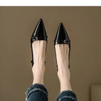 Damen Slingback Pumps mit spitzem Design und glänzender Oberfläche R&B