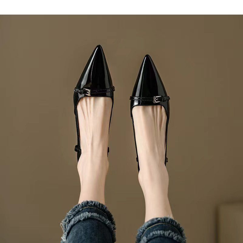 Damen Slingback Pumps mit spitzem Design und glänzender Oberfläche R&B