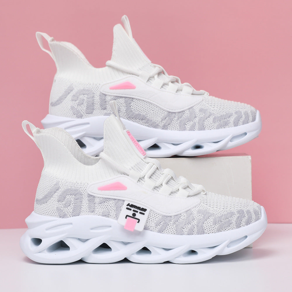 Damen Sportliche Strick-Sneaker mit rutschfester Laufsohle R&B