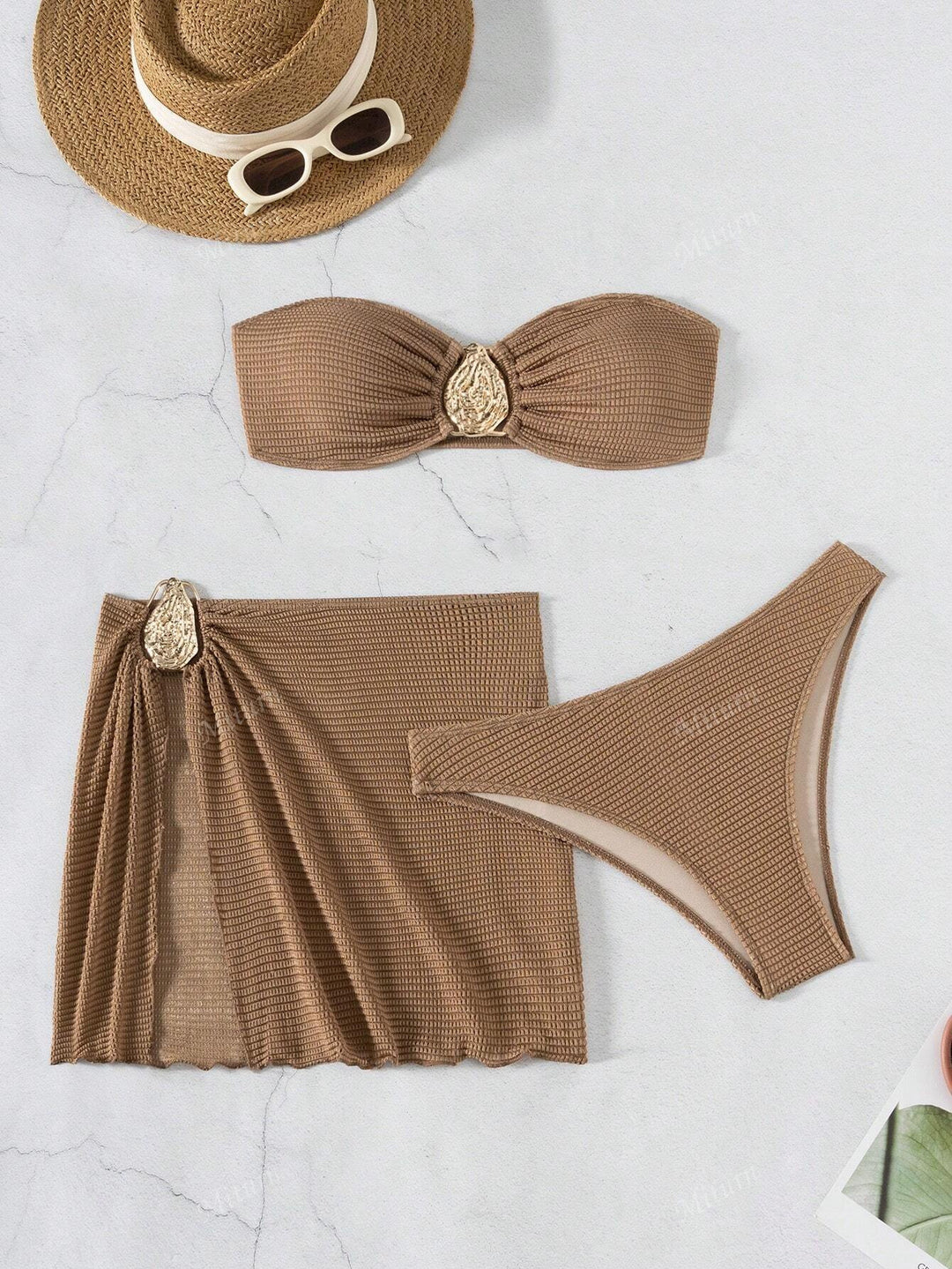Damen Bandeau-Bikini mit raffiniertem Rock R&B