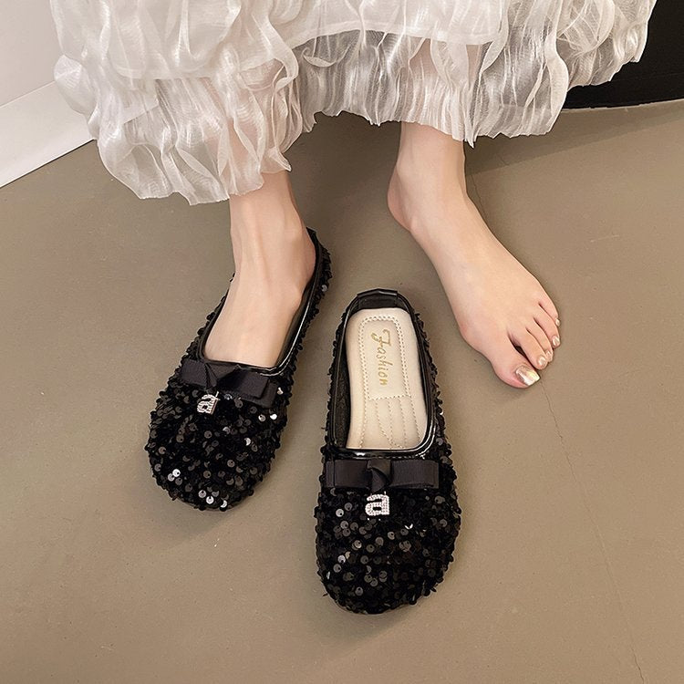 Damen Glitzernde Ballerinas mit Schleifenakzent R&B
