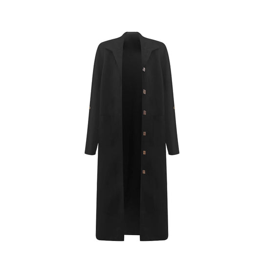 Damen Oversized Mantel mit klassischem Revers und Knopfdetails R&B