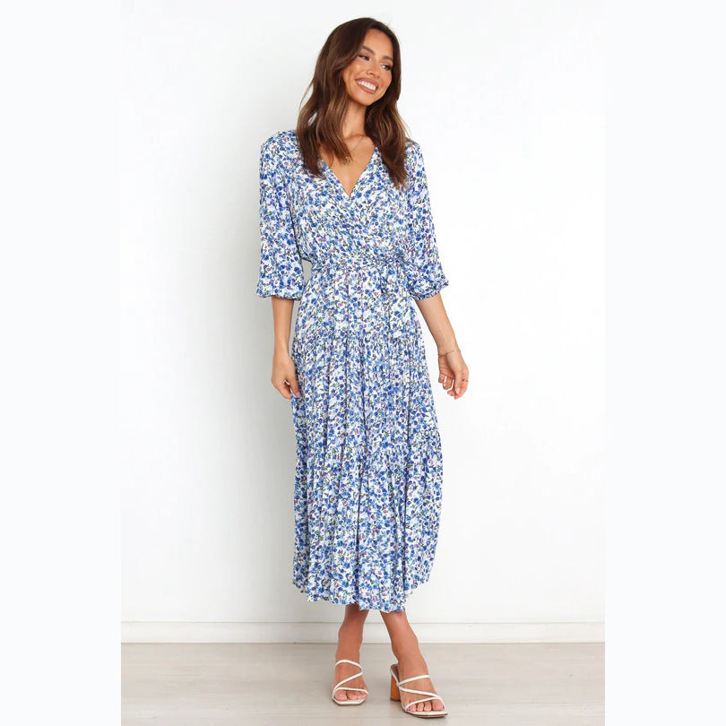 Damen Sommerliches Maxikleid mit freiem Dekolleté und floralem Muster R&B
