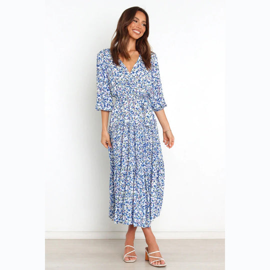Damen Sommerliches Maxikleid mit freiem Dekolleté und floralem Muster R&B