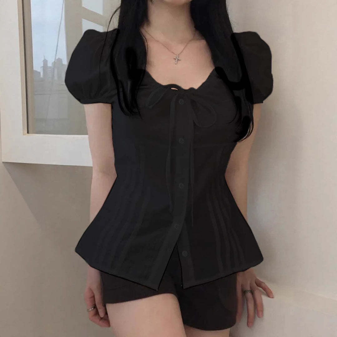 Damen Elegantes Blusenoberteil mit Rüschendetails und taillierter Silhouette R&B