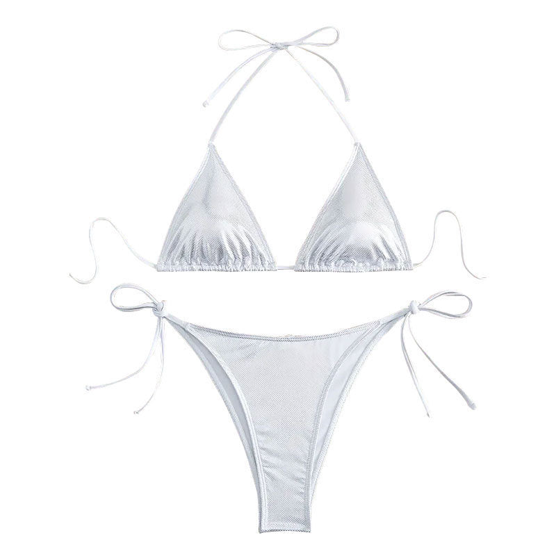 Damen Triangel-Bikini mit glitzerndem Netzdesign R&B