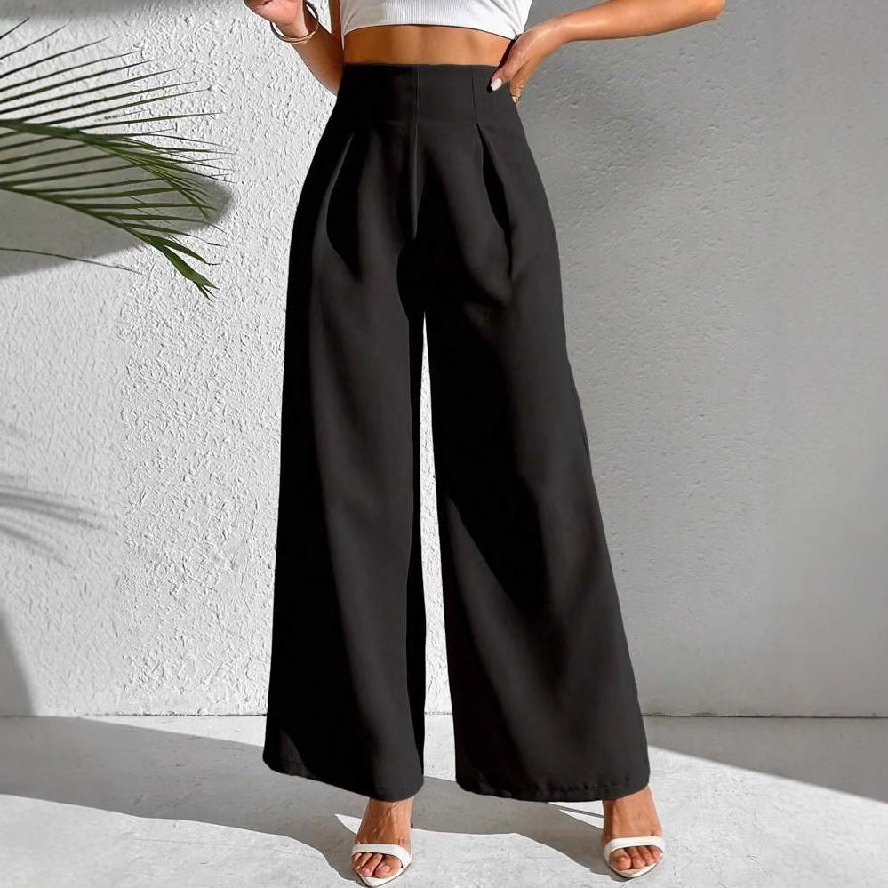 Damen Weite Palazzo-Hose mit elegantem Schnitt und hohen Taillenbund R&B