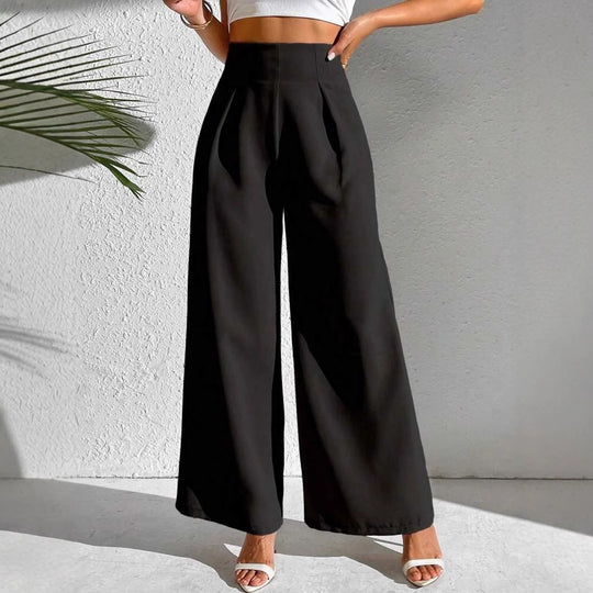 Damen Weite Palazzo-Hose mit elegantem Schnitt und hohen Taillenbund R&B