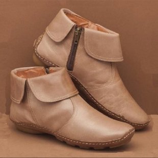 Damen elegante Ankle-Boots aus hochwertigem mit seitlichem Reißverschluss R&B
