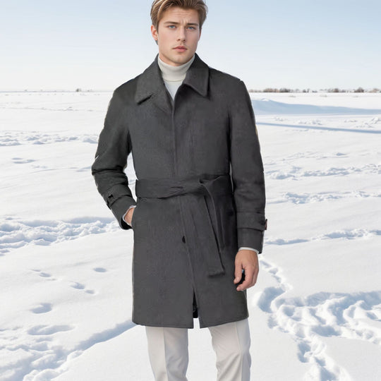 Herren Eleganter Woll-Trenchcoat R&B