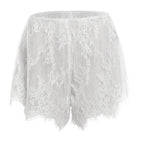 Damen Spitzen-Shorts mit zarter Blumenstickerei und elastischem Bund R&B