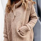 Damen lässiger Pullover mit Kapuze und strukturiertem GewR&Be R&B