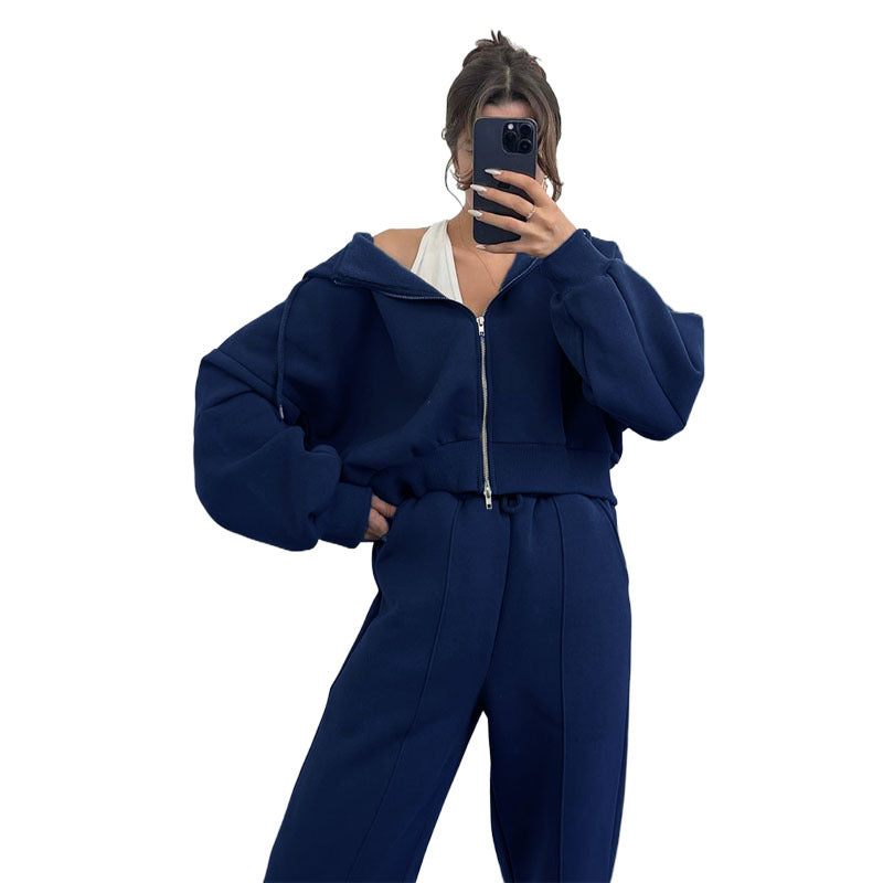 Damen oversized Kapuzenjacke mit hochwertigem Reißverschluss R&B