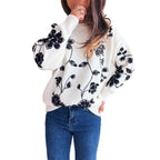 Damen lässiger Pullover mit floralem Stickdesign und modernem Schnitt R&B
