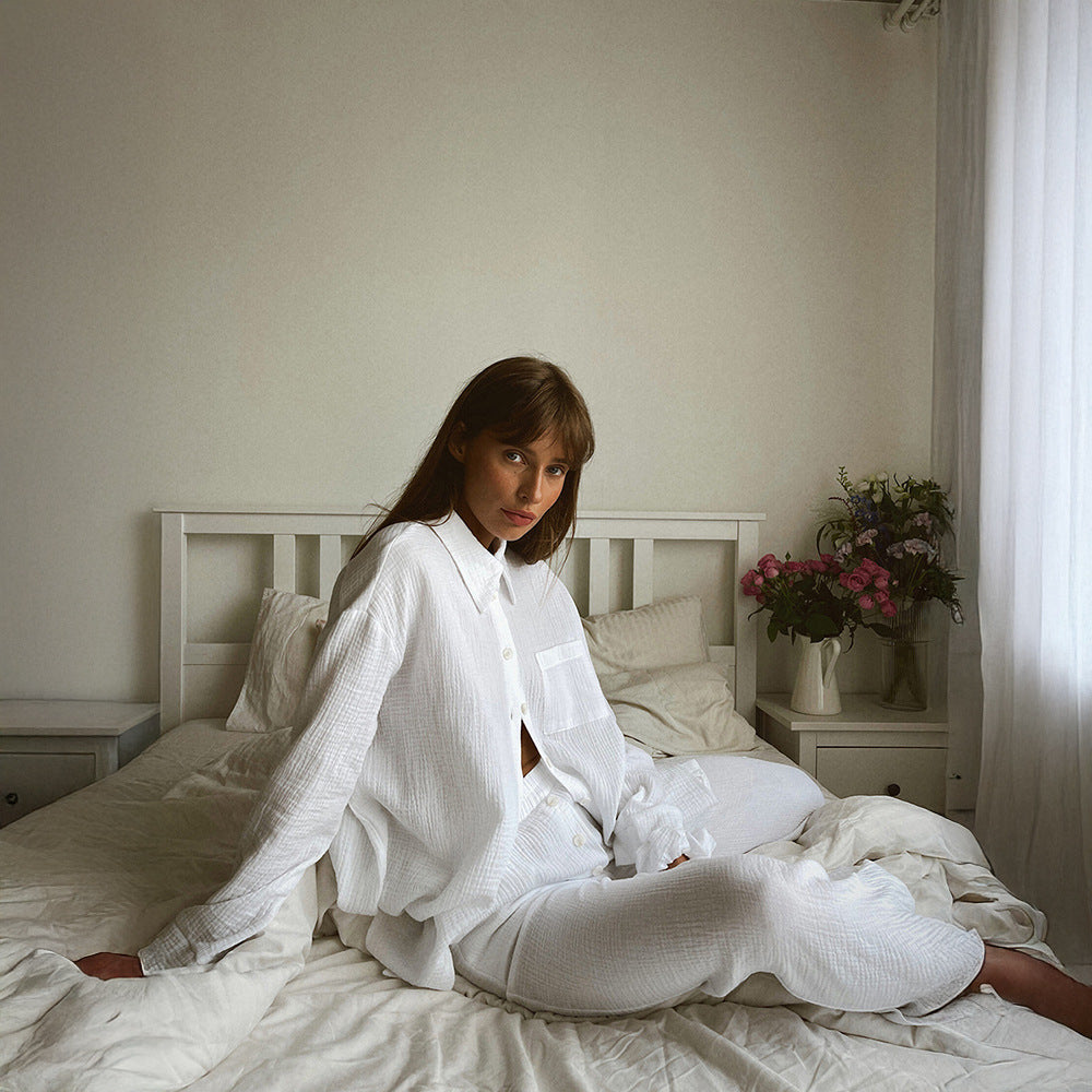 Damen Lässiges Lounge-Set aus atmungsaktivem Baumwollstoff R&B