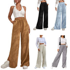 Damen weite Cordhose mit seitlichen Schlitzen und elastischem Bund R&B