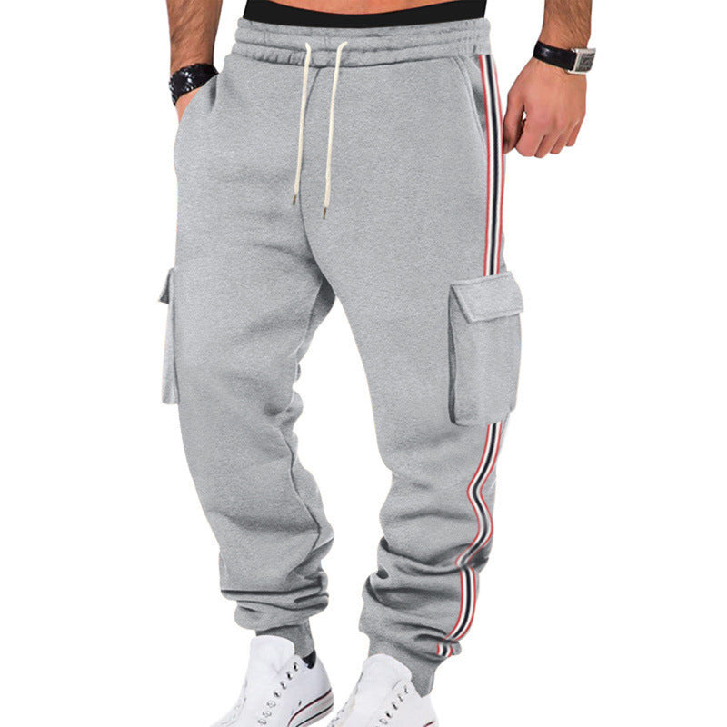 Herren nan sportliche Cargojogginghose mit Kordelzug und Klappentaschen R&B
