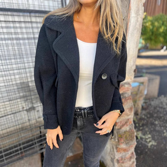 Damen Oversized Nachtjacke aus weichem Wollmix mit praktischen Taschen R&B
