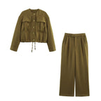 Damen weite Hose mit hohem Bund und Faltenwurf R&B