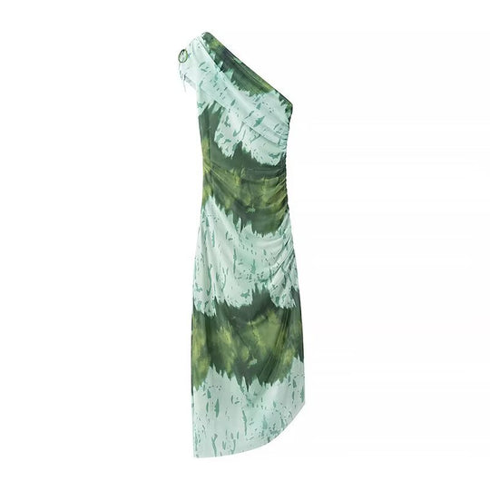 Damen One-Shoulder Kleid mit raffinierten Rüschendetails R&B
