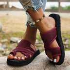 Damen bequeme und stylische Zehentrenner-Sandalen mit verstellbaren Riemen R&B