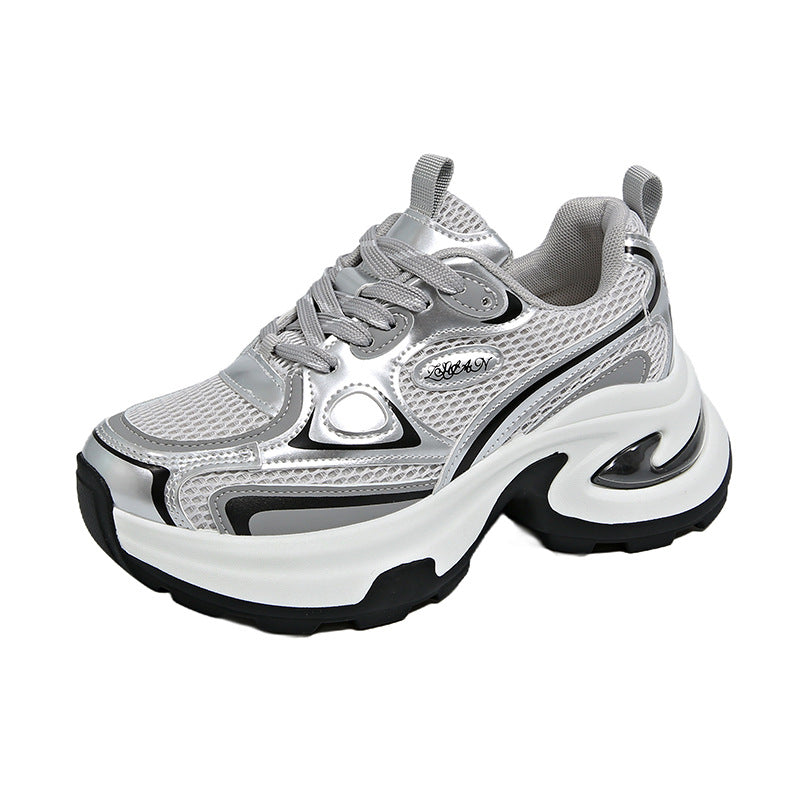 Damen sportive Chunky Sneakers mit atmungsaktivem Mesh-Obermaterial und dämpfender Sohle R&B