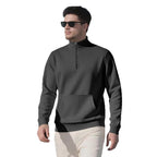Herren Sweatpullover mit Stehkragen und praktischen Taschen R&B