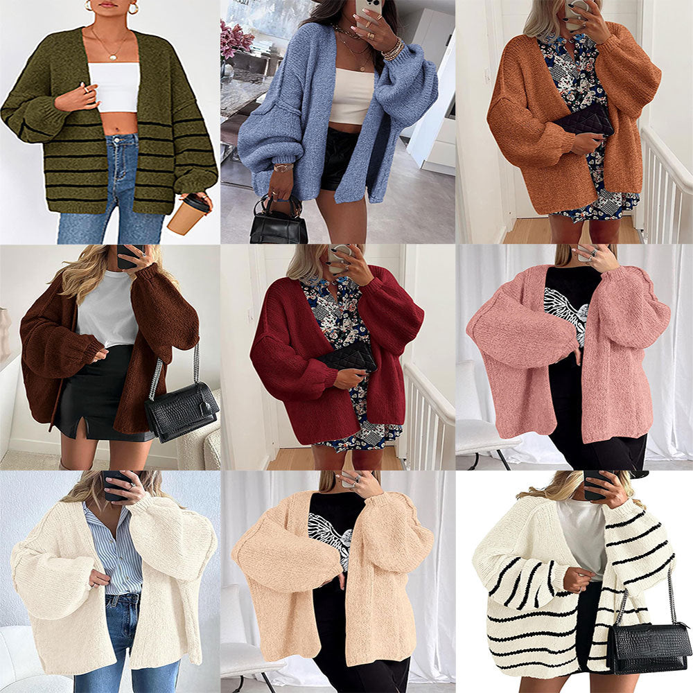 Damen Gemusterter Cardigan aus weichem Kuschelmaterial R&B