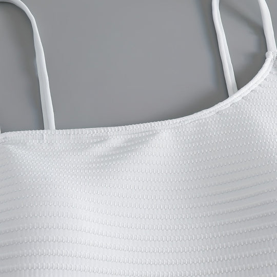 Damen Einteiliger Badeanzug mit raffiniertem Streifenmuster R&B